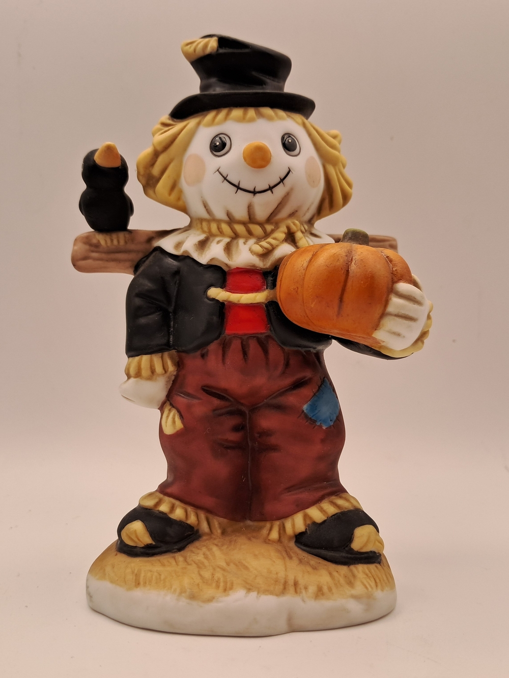 Home Interiors Garden Friends Scarecrow Figurine 1400-97 Fall Harvest Pumpkin